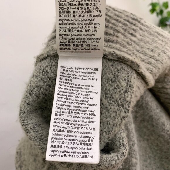 Calvin Klein Jeans Chunky Knit Wool Gray Sweater Cardigan Size M - Picture 9 of 10